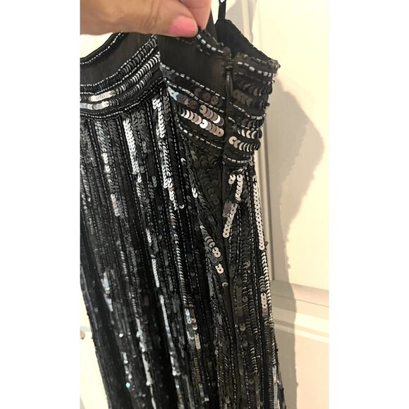 Stenay Vintage Black Beaded Sequined Dress Elegant Evening Formal Womens Sz 10 - Picture 9 of 12